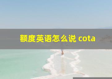 额度英语怎么说 cota